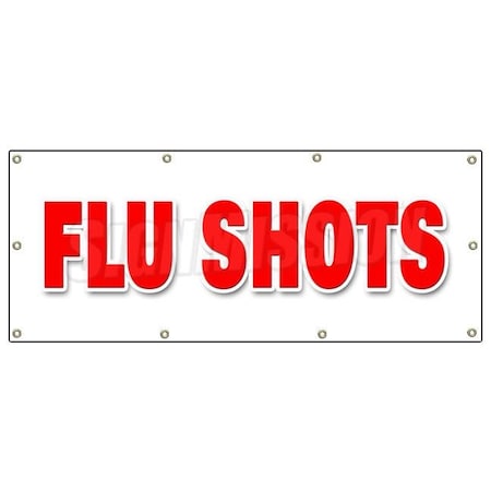 Signmission FLU SHOTS BANNER SIGN medical walk in clinic signs shot walk-in B-96 Flu Shots